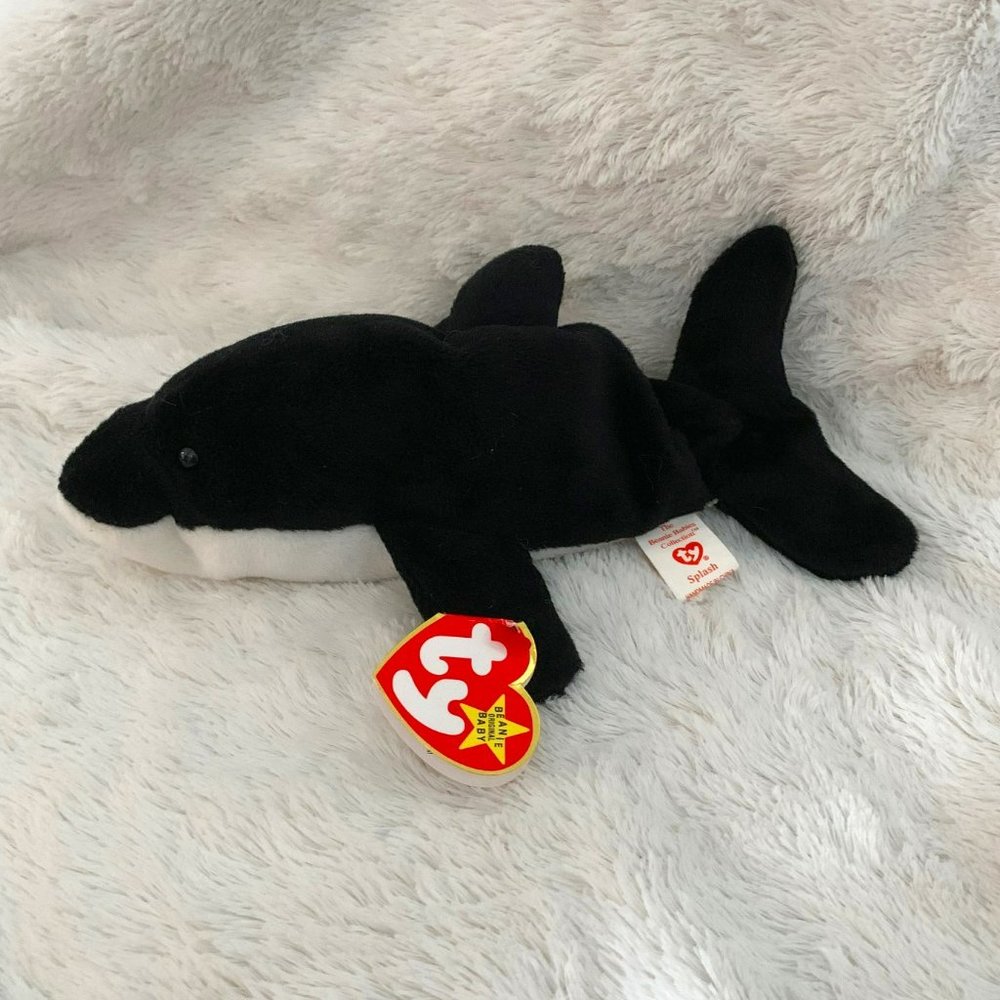 Beanie Baby - Splash - perfect condition - TAG ERRORS - PVC Pellets - original